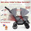 Gymax GYMAX Double Seat Stroller with Adjustable Push Handle, Detachable Canopy and Foot 4