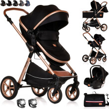 Baby Pram Pushchair Buggy Stroller 3 in 1 with Car Seat Child Lightweight Folding