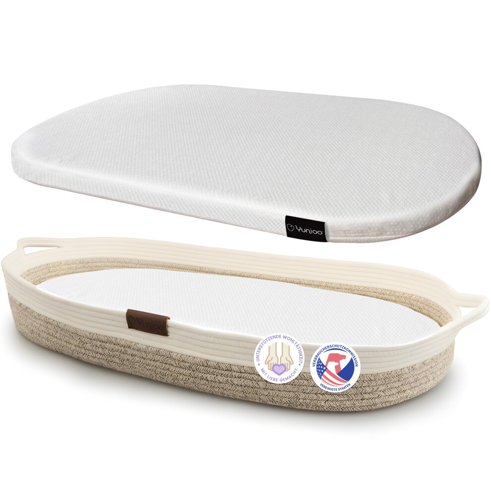 Baby Changing Basket With Soft, Portable Changing Mat For Dresser & Changing Yunioo
