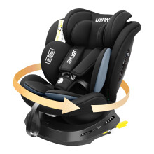 LETTAS 360 Rotating Car Seat with Isofix | i-Size (ECE R129) | 0-12 Years (40-150cm) | Group 0+/1/2/3 | Rear & Forward Facing