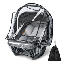 Bemece Universal Car Seat Rain Cover, Baby Car Seat Rain Cover with Side Ventilation and Quick-Access Large Window, Easy Carry for Multi-Brand Car Se