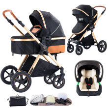 Shineey 3 in 1 Baby Stroller with Height Adjustable Handle,3 in 1 Prams Travel