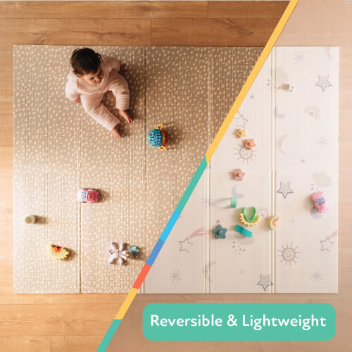 Nuby Nuby Foldable Reversible Play Mat - Easy Clean | Reversible | Waterproof | Suitable from Birth (Rainbow) 1