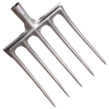Heavy Duty Steel Garden Fork with Forged OnePiece Design, FiveTine Digging Fork for Soil Aeration