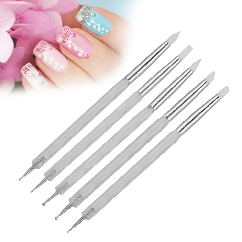 5pcs Dual-Ended Nail Art Dotting Pen Set with Acrylic Handles