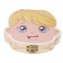 Wooden Baby Tooth Box for Kids with Individual Slots Girl Keepsake Organizer