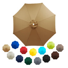 Patio Umbrella Replacement Canopy UV30+ Sun Protection Khaki 2.7m Outdoor Parasol Cover