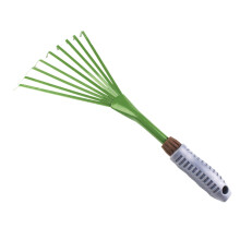 Ergonomic Garden Rake with Iron Teeth and Heavy Duty Hand Cultivator for Soil Preparation