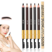 Smooth Non-clumping Formula Eyebrow Pencil with Brush, Gentle Non-irritating Double-end Professional Brow Pen, Retractable Design Precision Tip Long