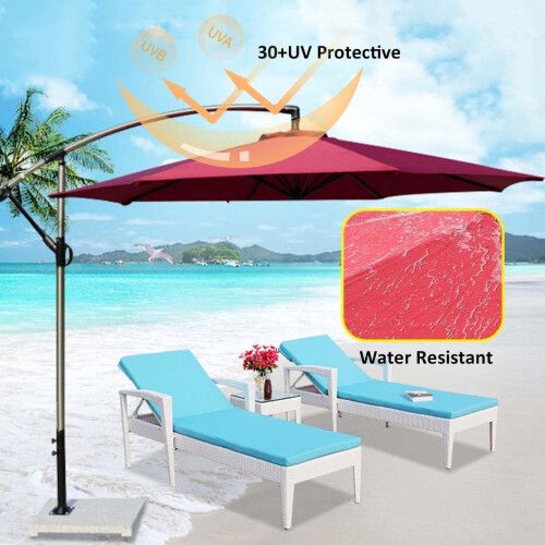 Patio Umbrella Replacement Canopy UV30+ Waterproof Polyester Ventilated  7.5FT 8 Ribs Khaki 1