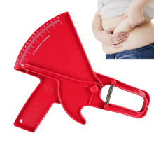 Body Fat Caliper 088mm with Measuring Tape, Accuracy Skinfold Measurement Tool for Bodybuilders Red