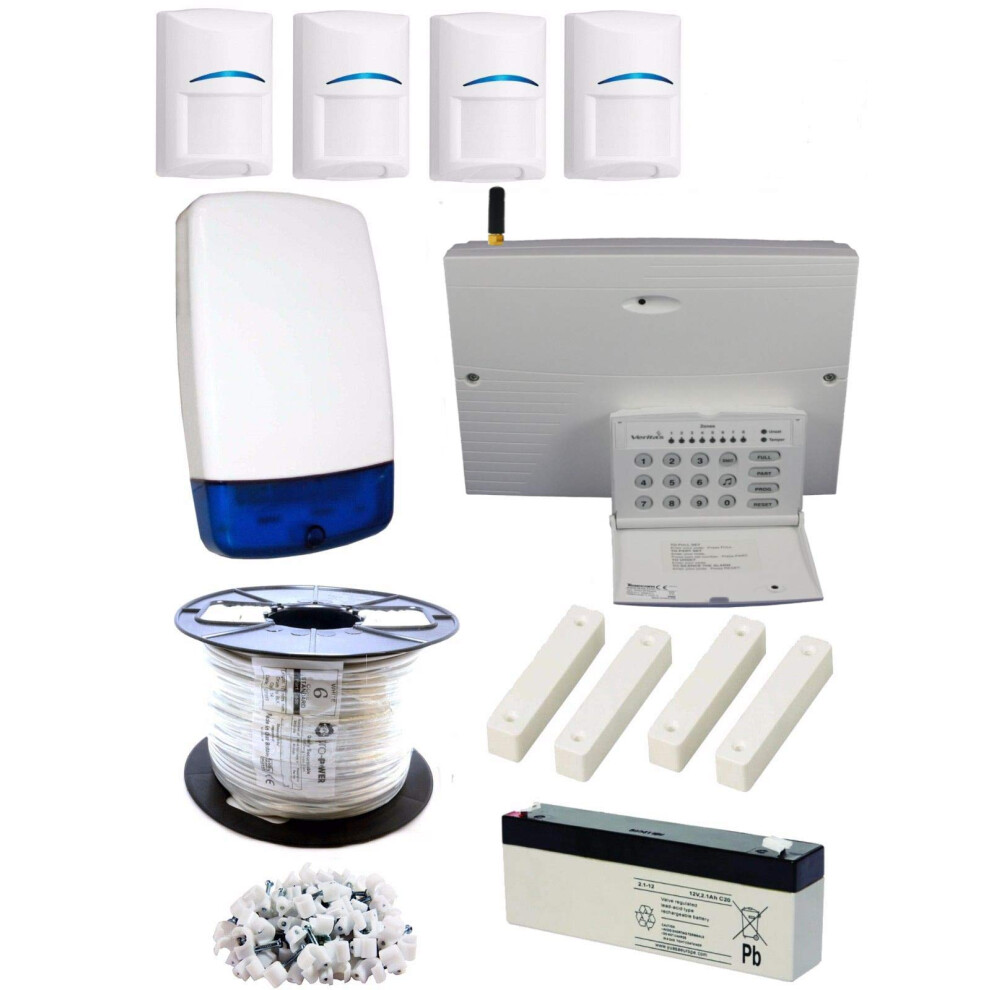 Wholesale Security Texecom Veritas R8 Plus, Led Keypad Wired Burglar Alarm Kit, 4 Bosch Pirs With Gsm Dialler