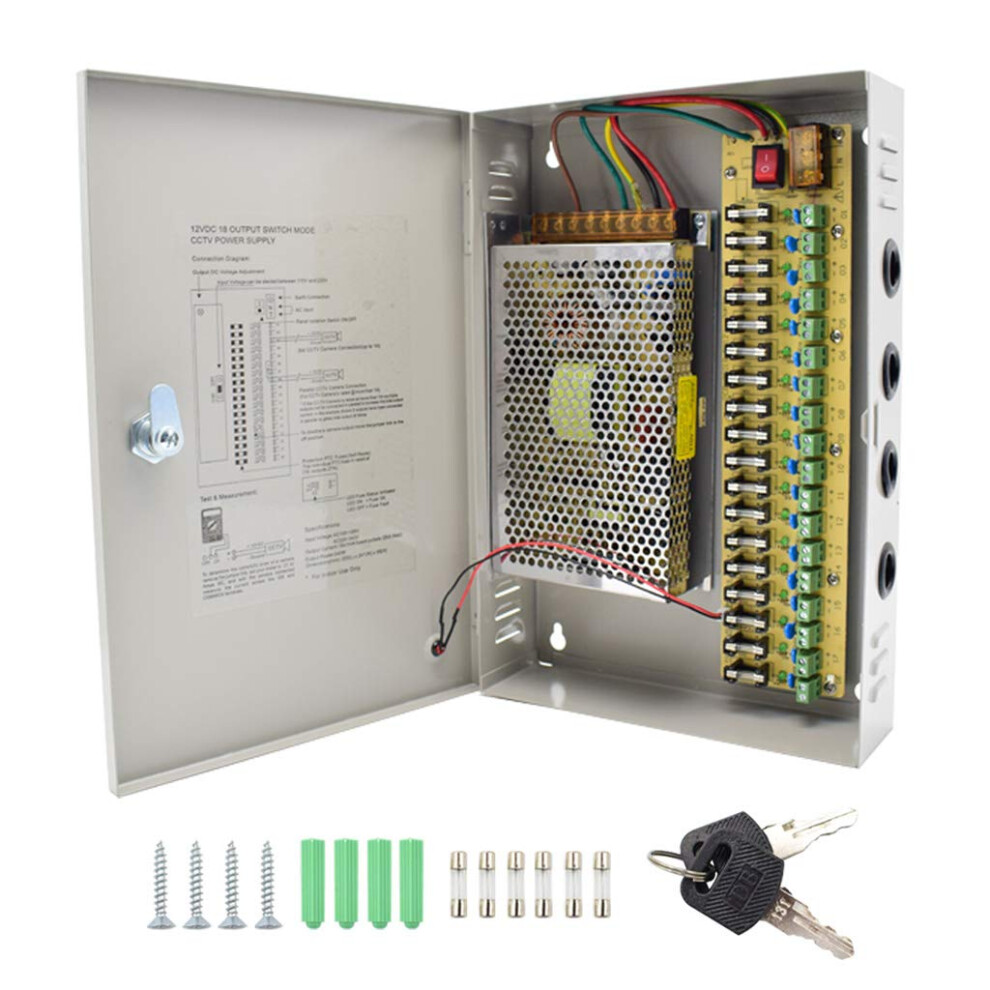 Weishuo 12V 20A Dc 18 Output Power Supply Switch Mode Cctv Camera Distribution Power Supply 713289625696