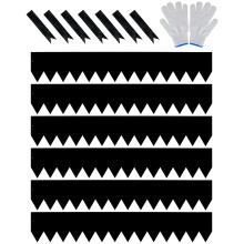 JonesHouseDeco 6-Pack Lawn Edging Border 16.5cm Height w/Black Powder Coating Steel Landscape Edging - Hammer-in Heavy Duty 16-Gauge Metal Decor