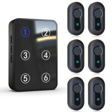 Wireless Caregiver Pager Call Button Nurse Call System 500Ft Range with LED Number Display for Elderly/Patient/Disabled at Home/Hospital/Clinic(6