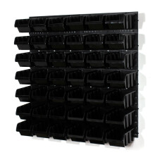 Set of 42 black M size IN-Box storage bins louvre