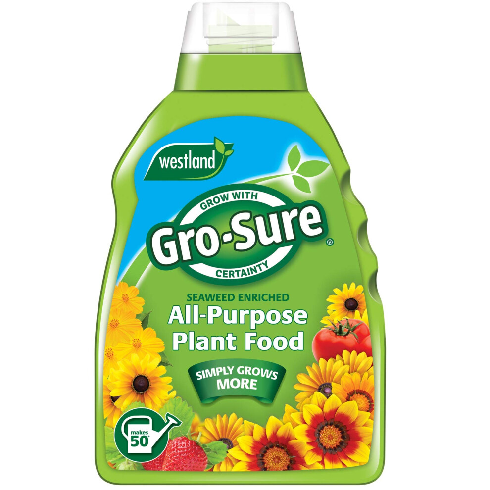 Westland Gro-Sure Seaweed Enriched All Purpose Plant Food, 1 L