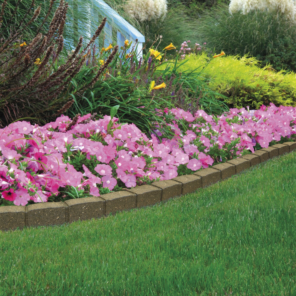 Garden Gear Garden Border Flexible Edging Stone Effect Eco Friendly Recycled Rubber (2 X 120Cm, Earth) 5017730409633