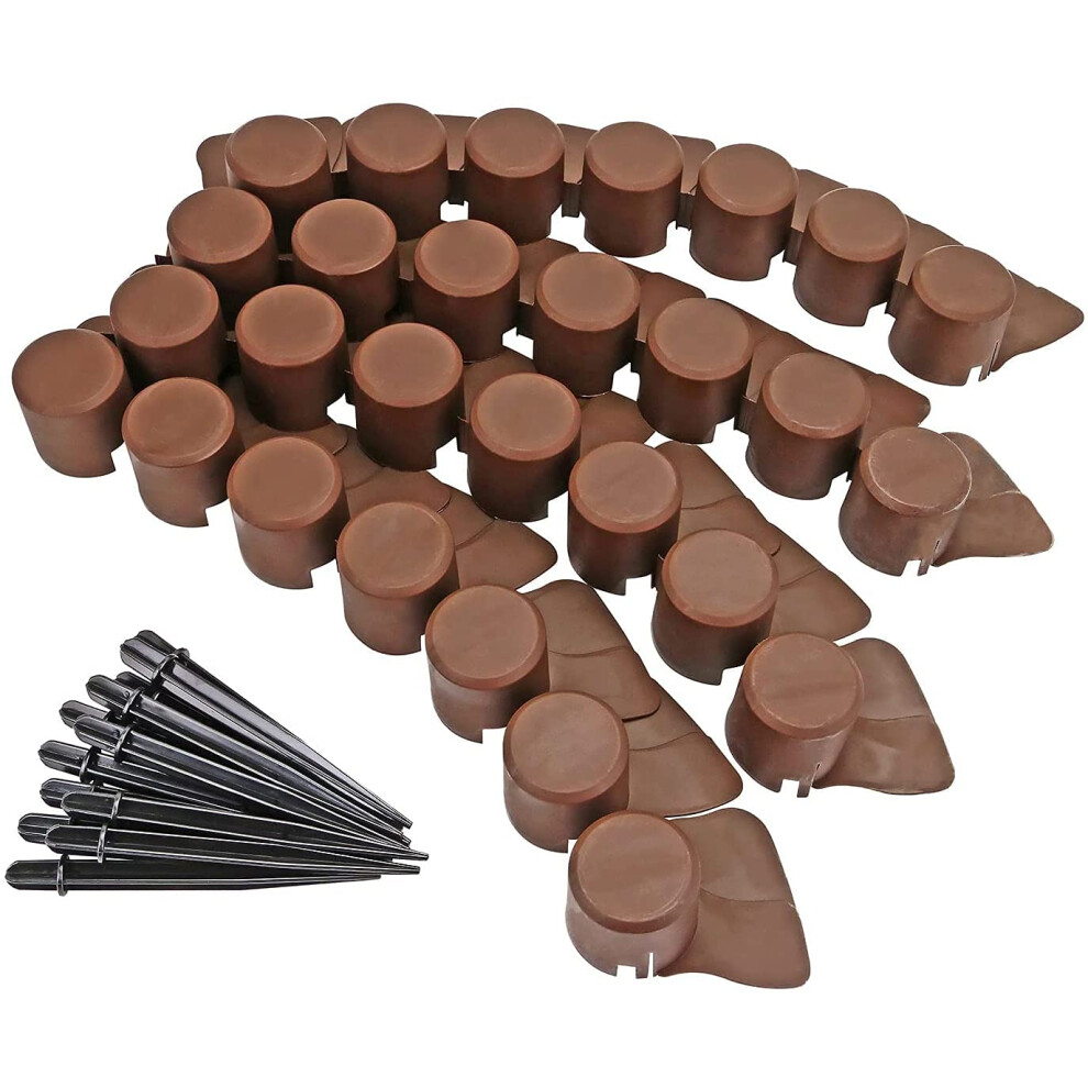 Palisade Edging For Garden Lawn And Plant Borders - Easy To Install With Push-In Secure Pegs - Create Flowerbeds Paths - Weed Control - Garden 5056463995709