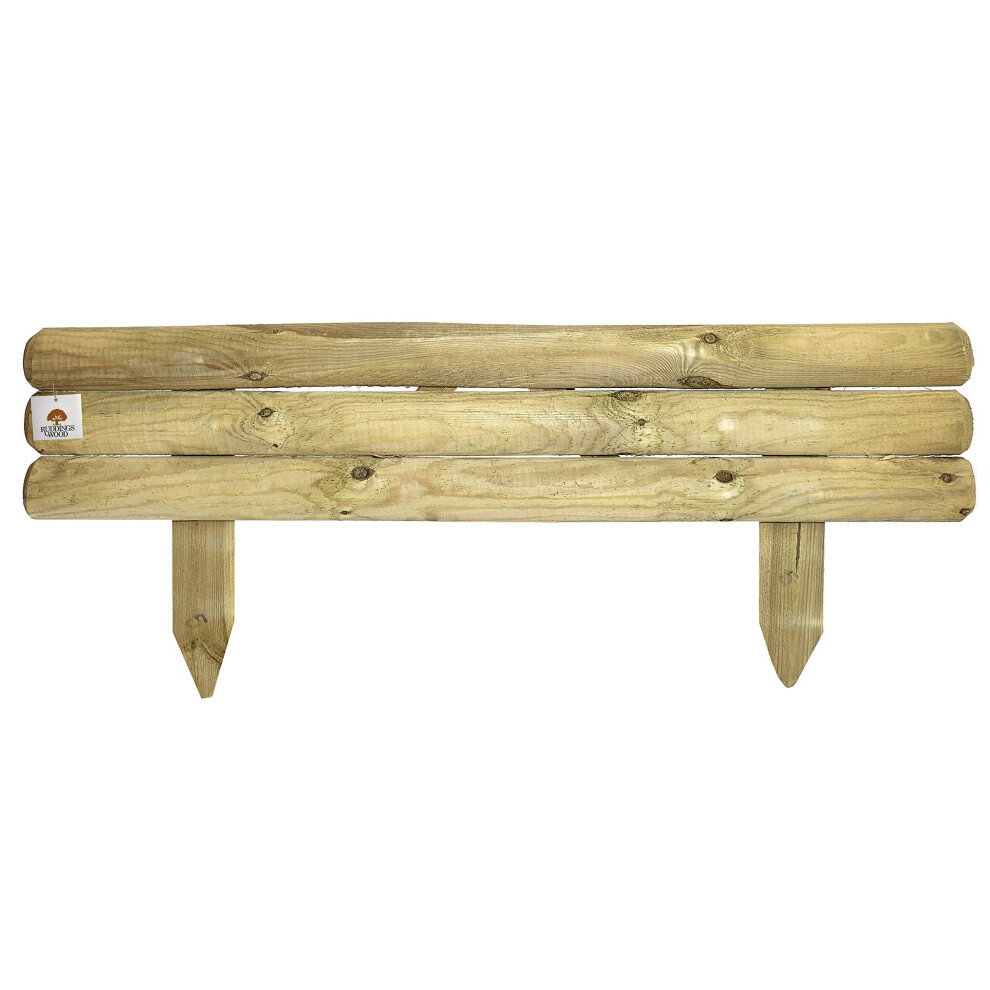 Ruddings Wood 21Cm Horizontal Fixed Garden Log Edging - Lawn Border Wooden Panel Edge 5060243372444
