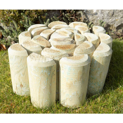 RUDDINGS WOOD 125mm high Log Roll Border Edging 1