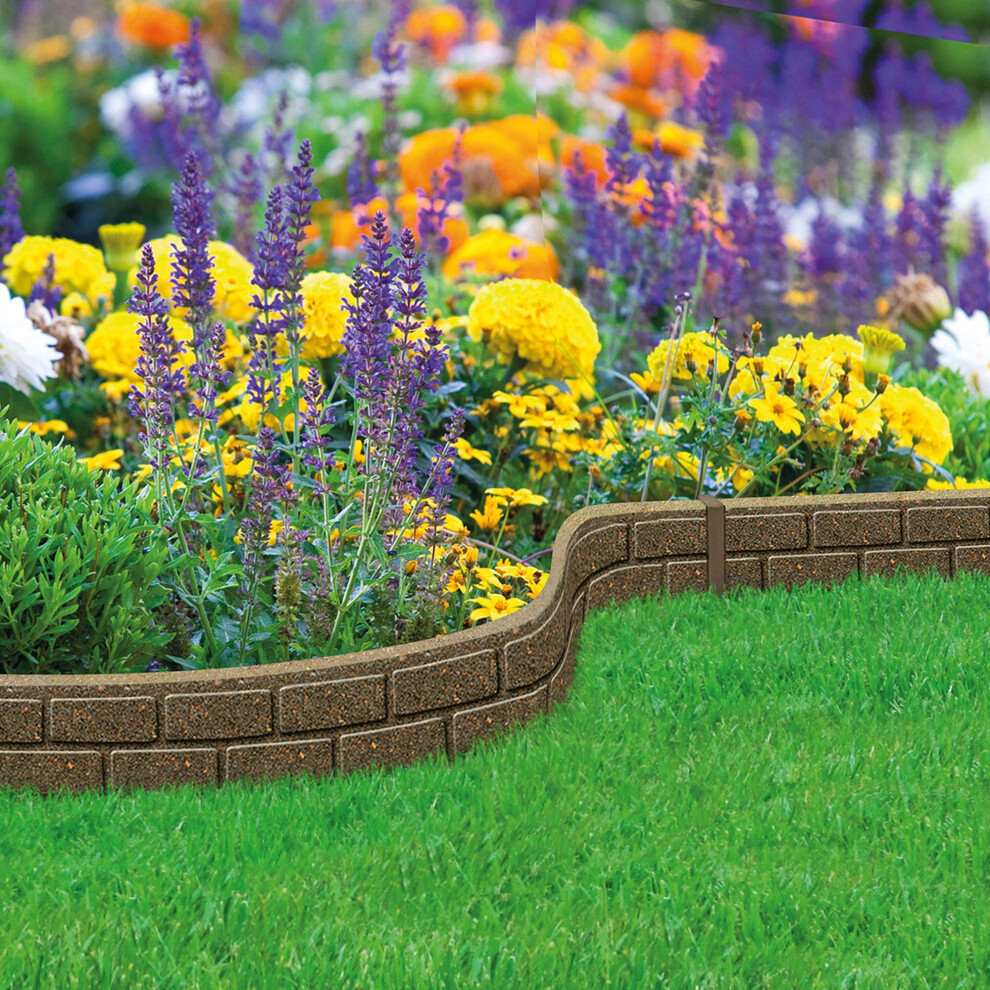 Garden Gear Ultra Curve Ez Brick Effect Border Eco-Friendly Ornamental Weatherproof Edging, Recycled Rubber Tyre For Garden, Path & Patio, Height ? 5057898033110