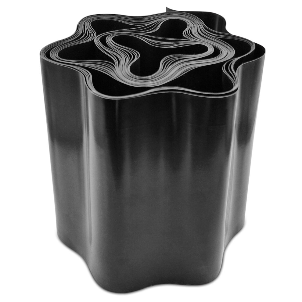 9M Lawn Edging Black Flexible Plastic Weatherproof Frost Resistant 15Cm Height - Mypurecore 5060603861854