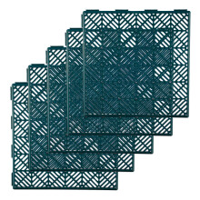 WINSOME Garden Path Tiles Plastic Decking Interlocking Patio Paving Slabs - Waterproof, Anti Slip Outdoor Slab - Pack of 5 (Green)