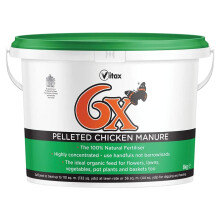 Vitax 6X Pelleted Chicken Manure 8KG Tub Plant Food Liquid Feed Nutrients (1 Pack)