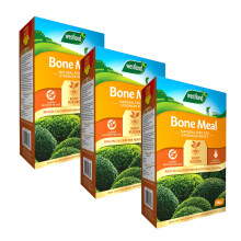 Bone Meal Plant Feed Fertiliser - Pack of 3 Easy to Use Plant Food 4kg Bonemeal Granules for Garden Plants with Topline Card. Rich in Calcium for