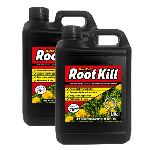 Weedblast Rootkill Weedkiller 2 x 2.5 Litre, Ready to use Glyphosate Weed Killer