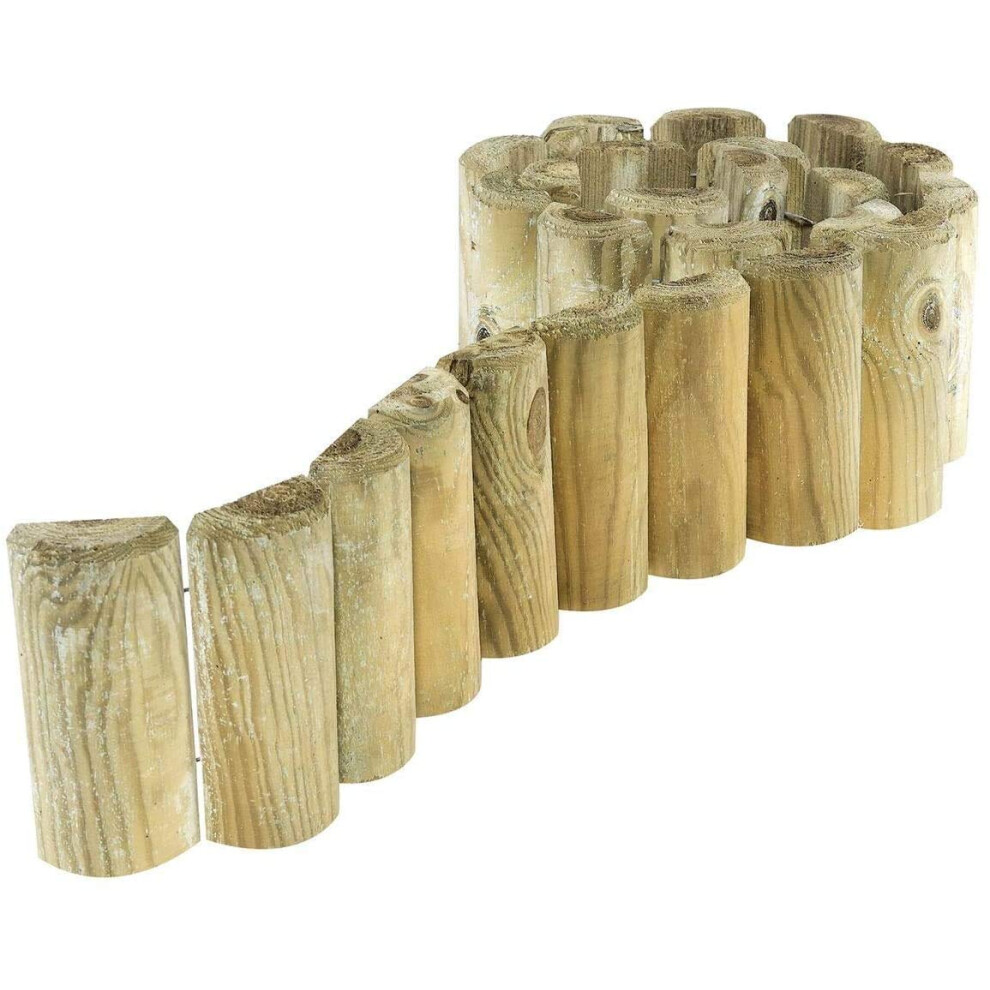Mnd Dealings Large Flexible Garden Outdoor Lawn Edging Border Roll 1.8M X 15 Cm Perfect For Landscaping Fencing Pathways Patio Lawn Edging Wooden 7865443333336