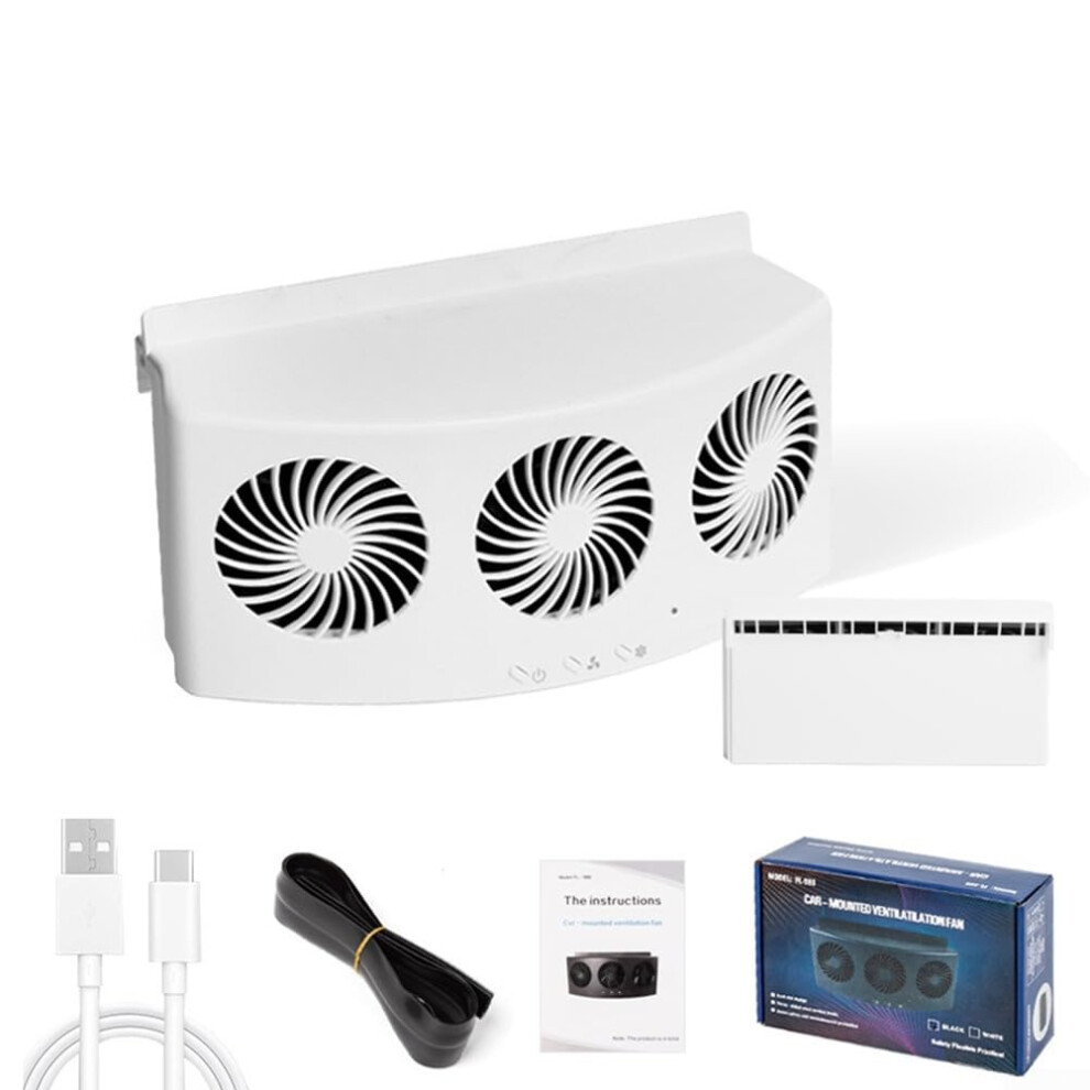 Car Usb Cooling Fan With Effective Heat Dissipation For Hot Weather Air Circulation Â White 9199774207423