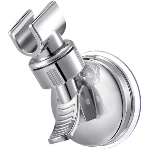 Adjustable Shower Head Holder Rotatable Wall Mount Suction Cup Chrome Finish