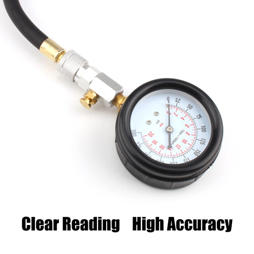Petrol Engine Compression Tester Kit, 0-20 bar, Auto & Motorcycle Gauge 2