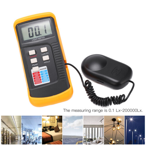 LX1330B Handheld Light Meter, 0.1-200000 Lx, Digital Photometer 2
