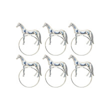 Lot de 6 ronds de serviette en alliage métallique,-Argent