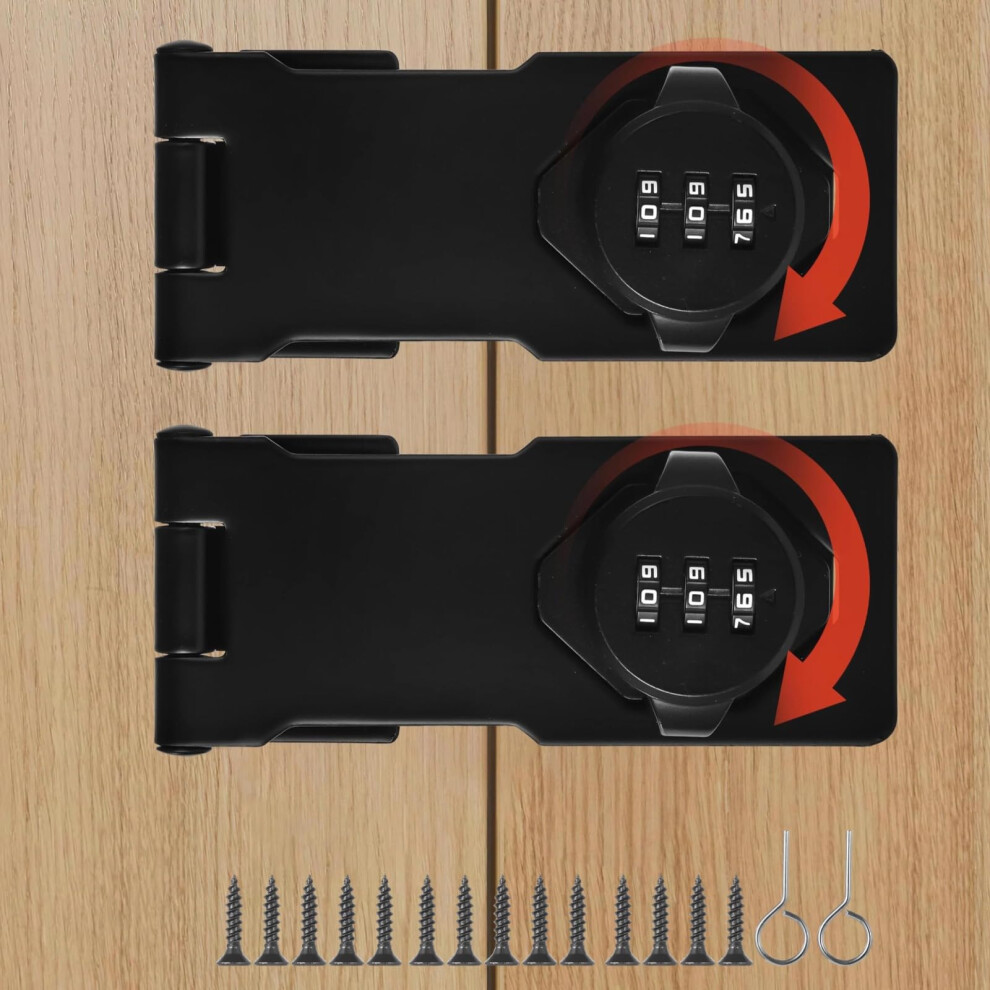 2Pack Combination Padlock 3Digit Zinc Alloy Lock For Barn Door Latch And Cabinet Security 9199774858731