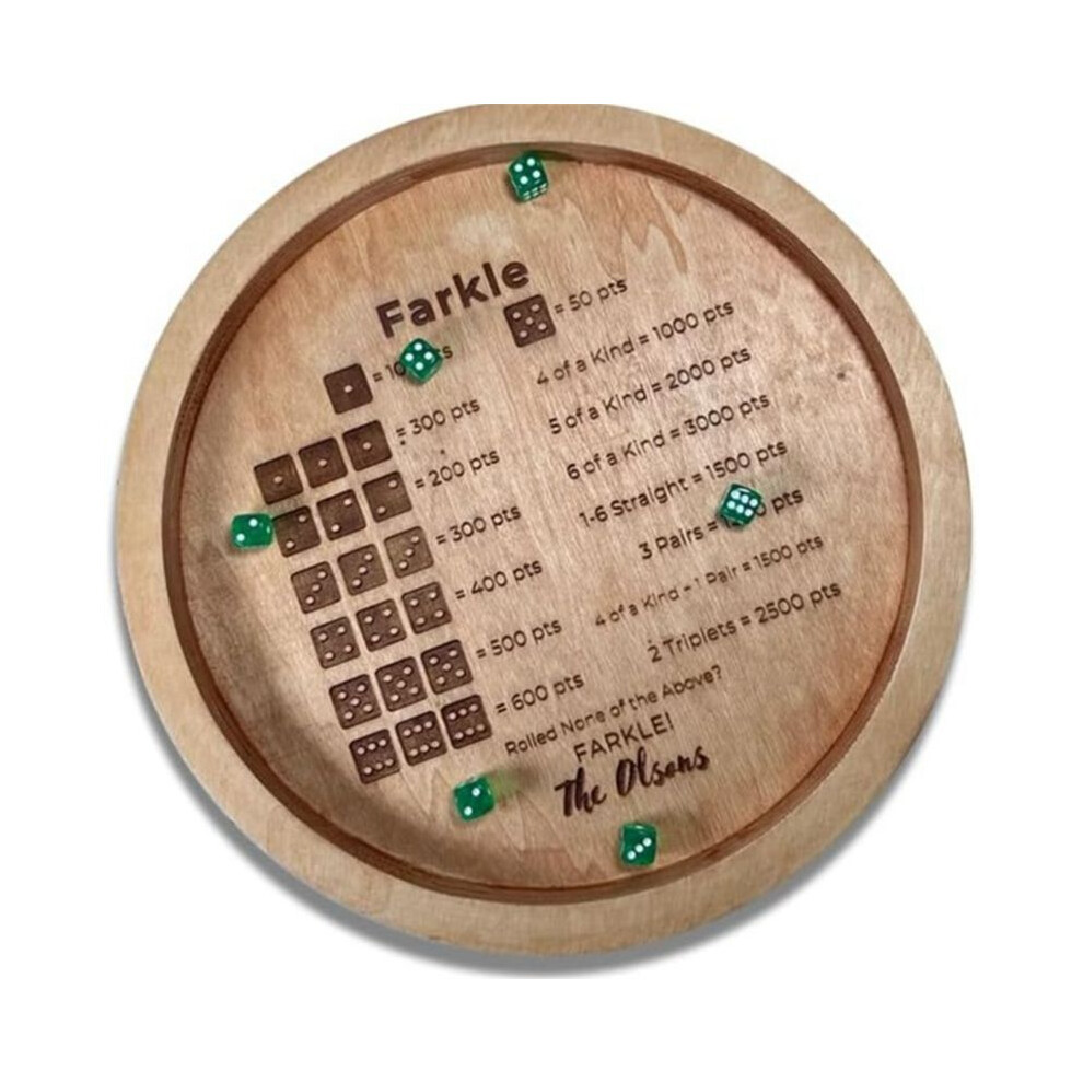 Wooden Dice Tray for Farkle Classic Dice Game, Farkle Dice Tray, Farkle Classic Dice Game, Dice Tray 30cm