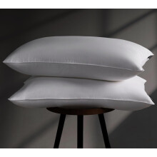 Queen Size Goose Feather Down Pillows Set of 2, Luxury Plush Support with Breathable Cotton Cover