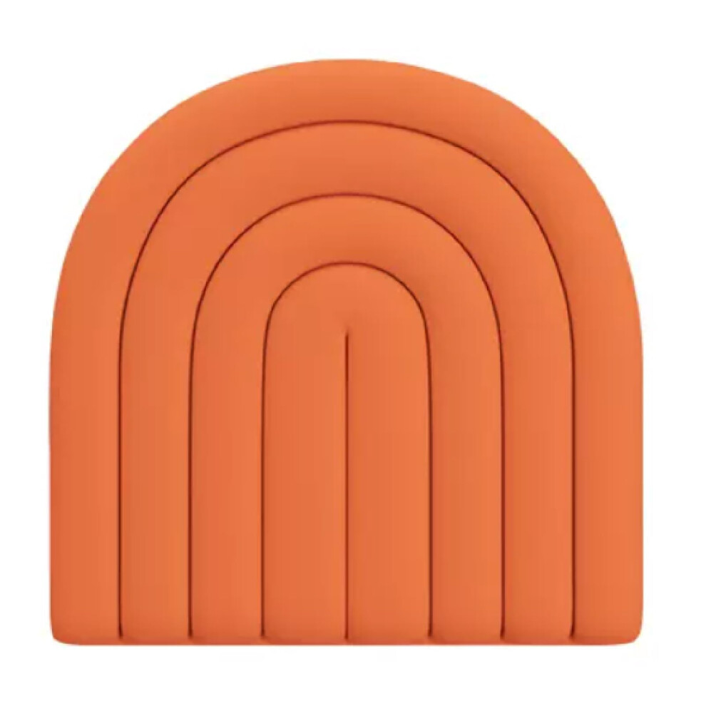 Kids Wall Padding 3D Anticollision Pu Foam, Selfadhesive Waterproof Shockabsorbing Panel For Nursery, 40X40cm Orange