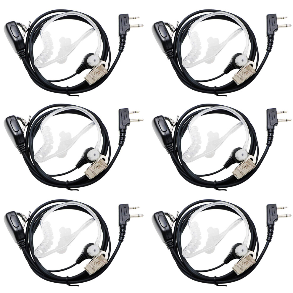 Earpiece With Mic, 2Pin Noise Reduction Acoustic Tube Headset With Ptt For Midland Walkie Talkie Gxt Lxt Series, 6Pack 9199774859103