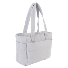Leichte graue gesteppte Schultertasche mit Fach für Reisen & Arbeit