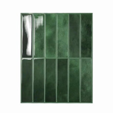 Peel and Stick Kitchen Backsplash Tiles, 5Pack Green 3D Self Adhesive Heat Resistant Panels