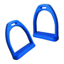 Universal Plastic Horse Stirrups With Skid Rubber Paddings-Blue