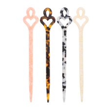4Pcs Retro Hair Stick Acetate Sheet Assorted Color Bun Hairpin Holder