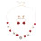 4Pièces Ensemble Bijoux Enfant Fleurs Rouges Collier Boucles Légères 1