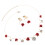 4Pièces Ensemble Bijoux Enfant Fleurs Rouges Collier Boucles Légères 2