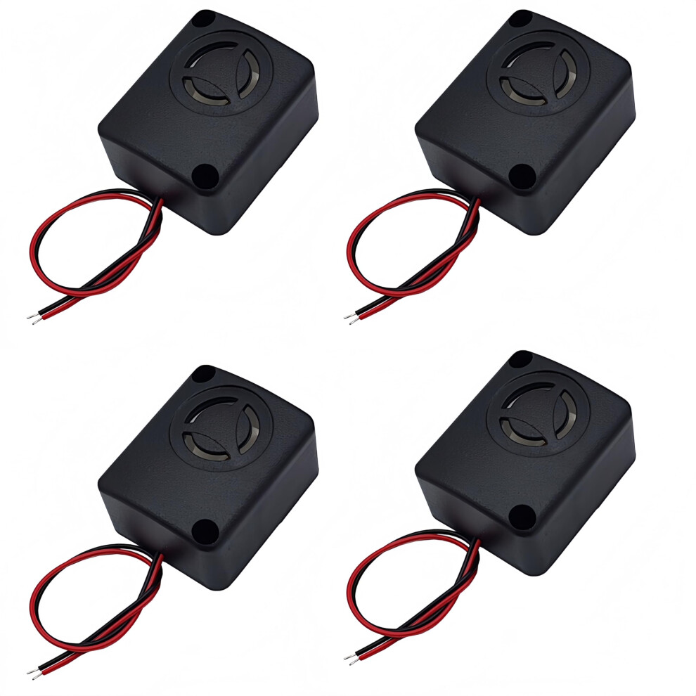 4Pcs 110Db Piezo Alarm Siren 12V Loud Security Buzzer Compact Square Design For Car And Home 9187378060339