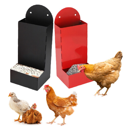 2pcs Iron Chicken Feeder Grit Feeder Automatic Coop Accessories 2.6L